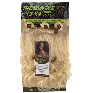 100% Brazilian Virgin Remy Human Natural Body Wave 3PCS 13"X4" Frontal Lace Closure-613