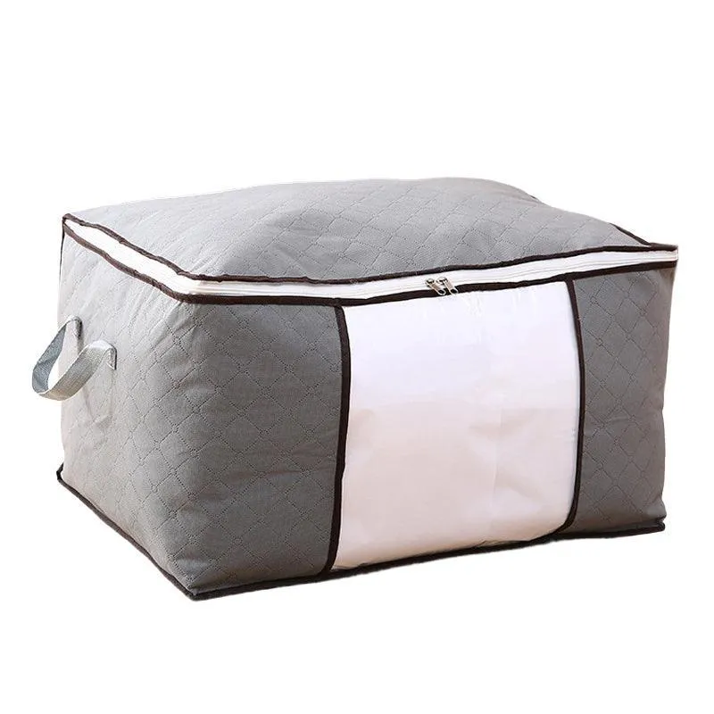 1/4X Bamboo Charcoal Clothes & Quilt Storage Bag with Zipper Box