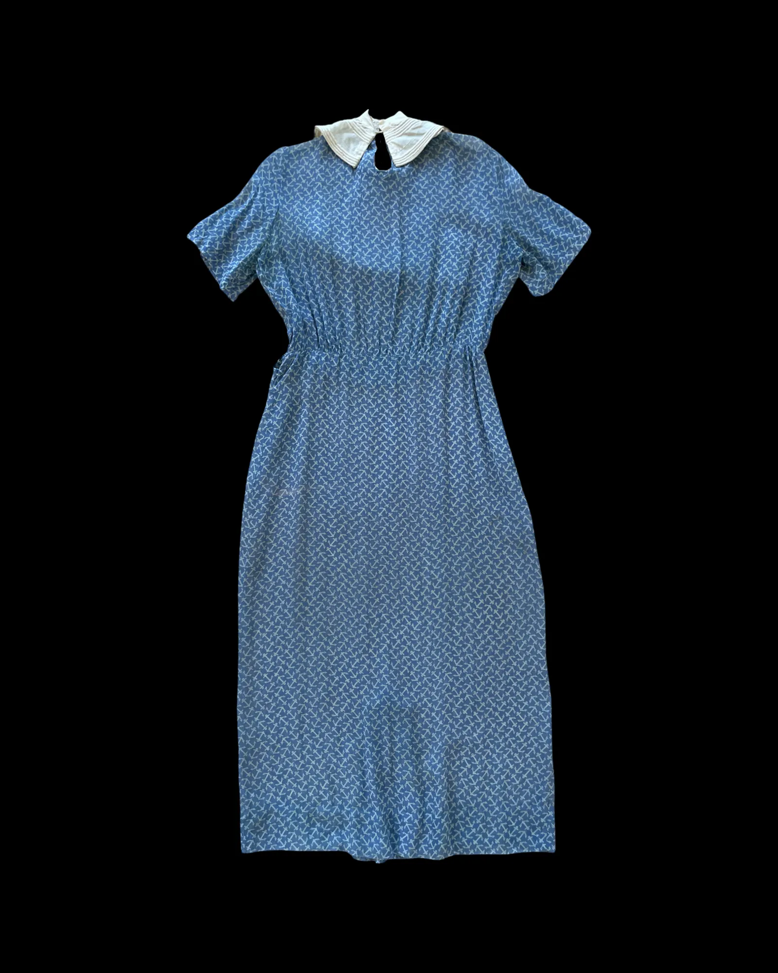 1930s NRA Nautical Chiffon Two Piece Dress Set