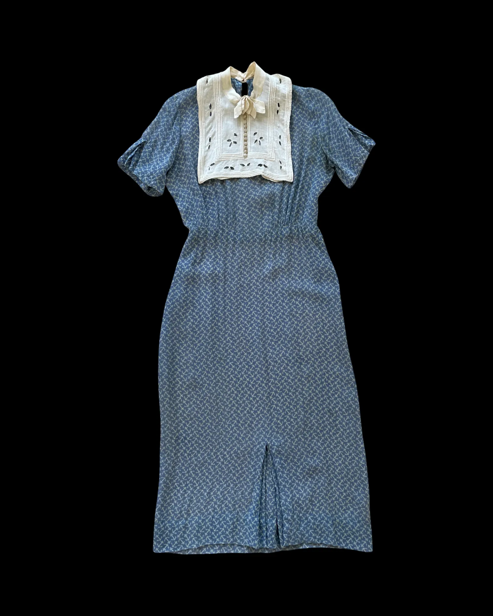 1930s NRA Nautical Chiffon Two Piece Dress Set