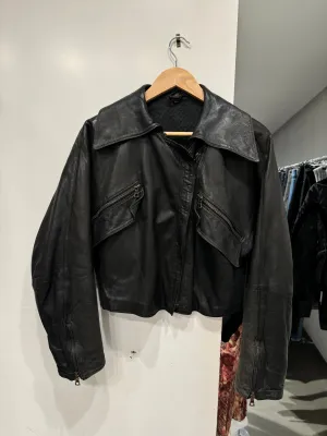 1990s GIANNI Versace cropped aviator leather bomber jacket