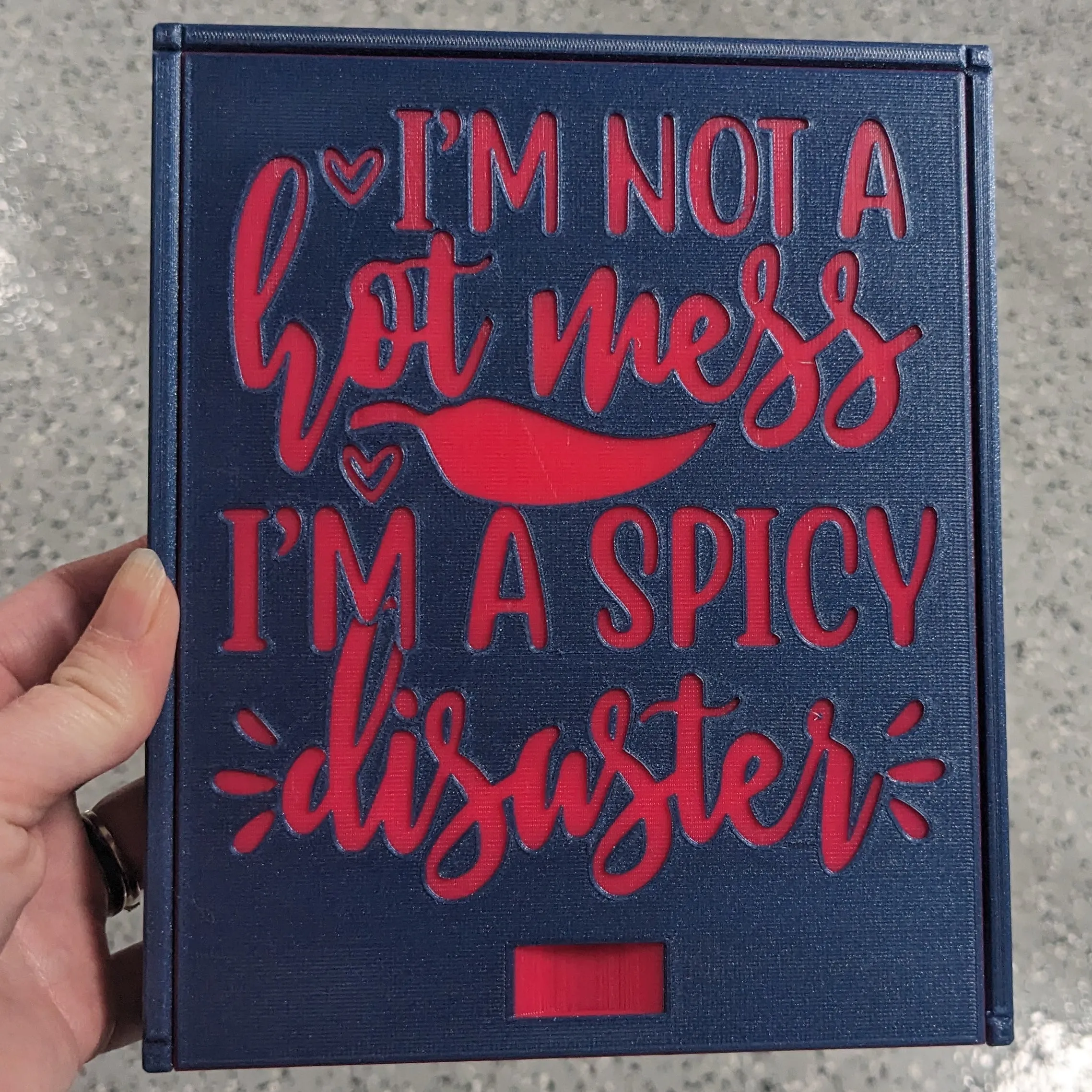 3D printed Notions Box--Spicy Disaster