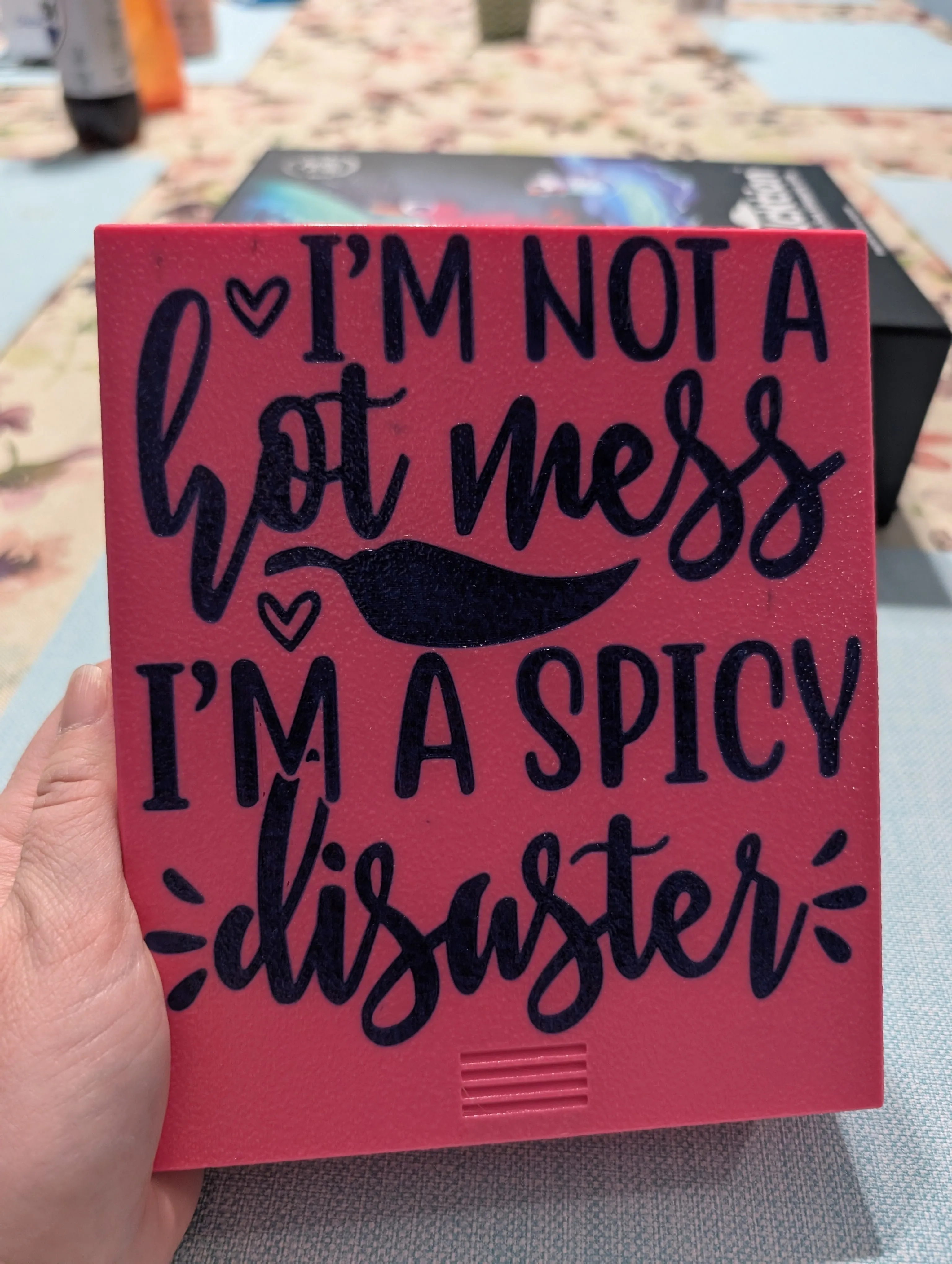 3D printed Notions Box--Spicy Disaster