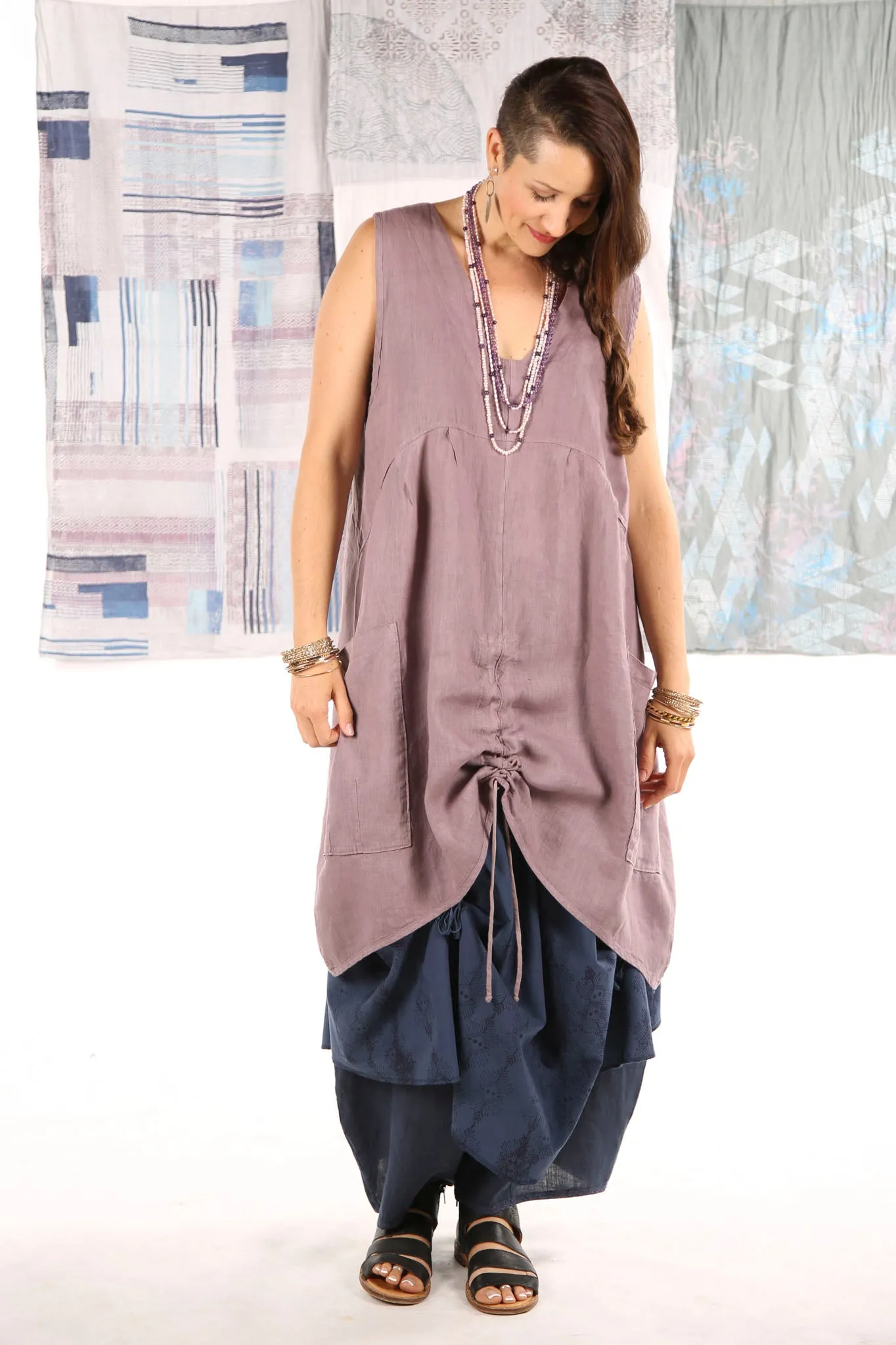 6204-Long Cottage Jumper Plum Haze -U