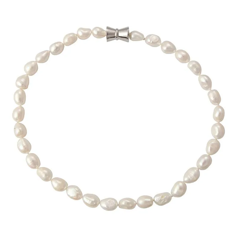 700-01-S | WHITE BAROQUE SINGLE STRAND 18"