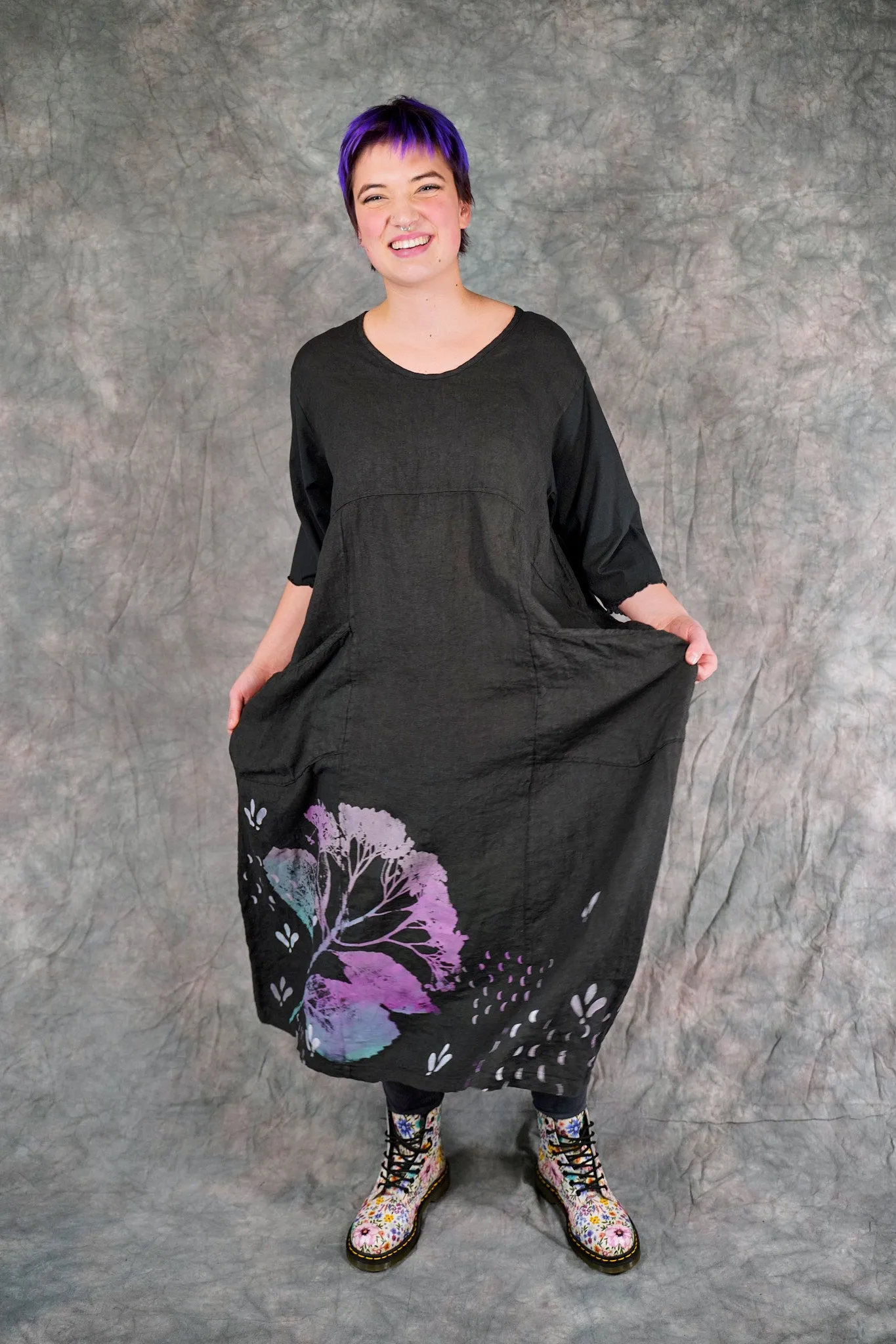 7214 The Linen Dress Black-P