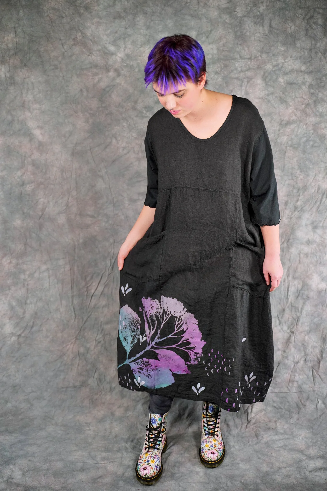 7214 The Linen Dress Black-P
