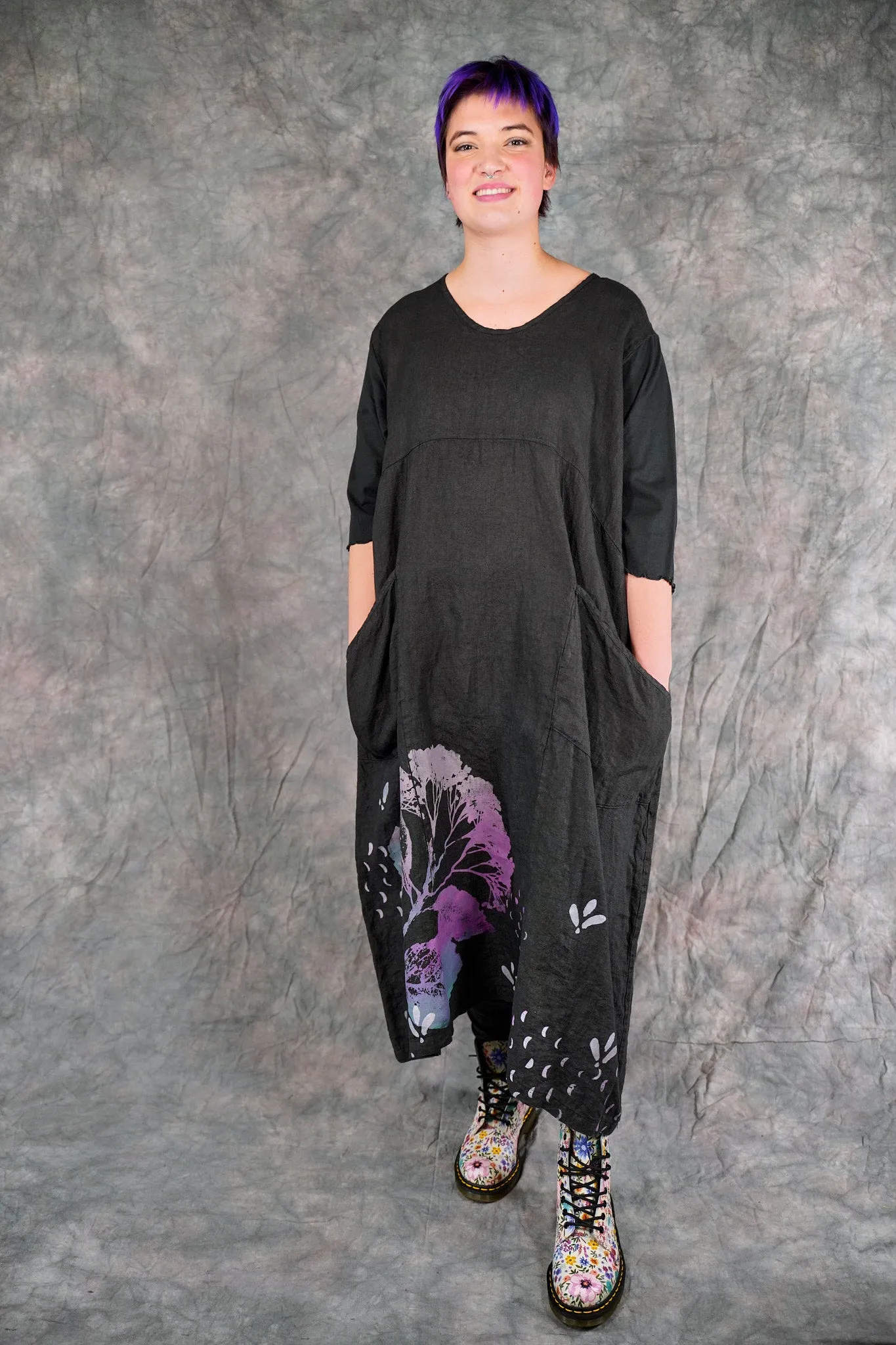 7214 The Linen Dress Black-P