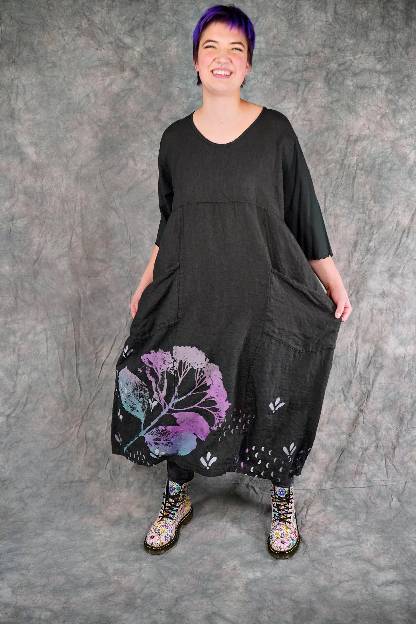 7214 The Linen Dress Black-P