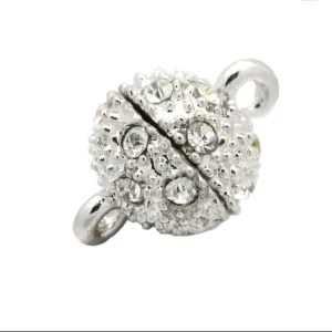 9mm Nickel Magnetic Rhinestone Clasp 1/pk