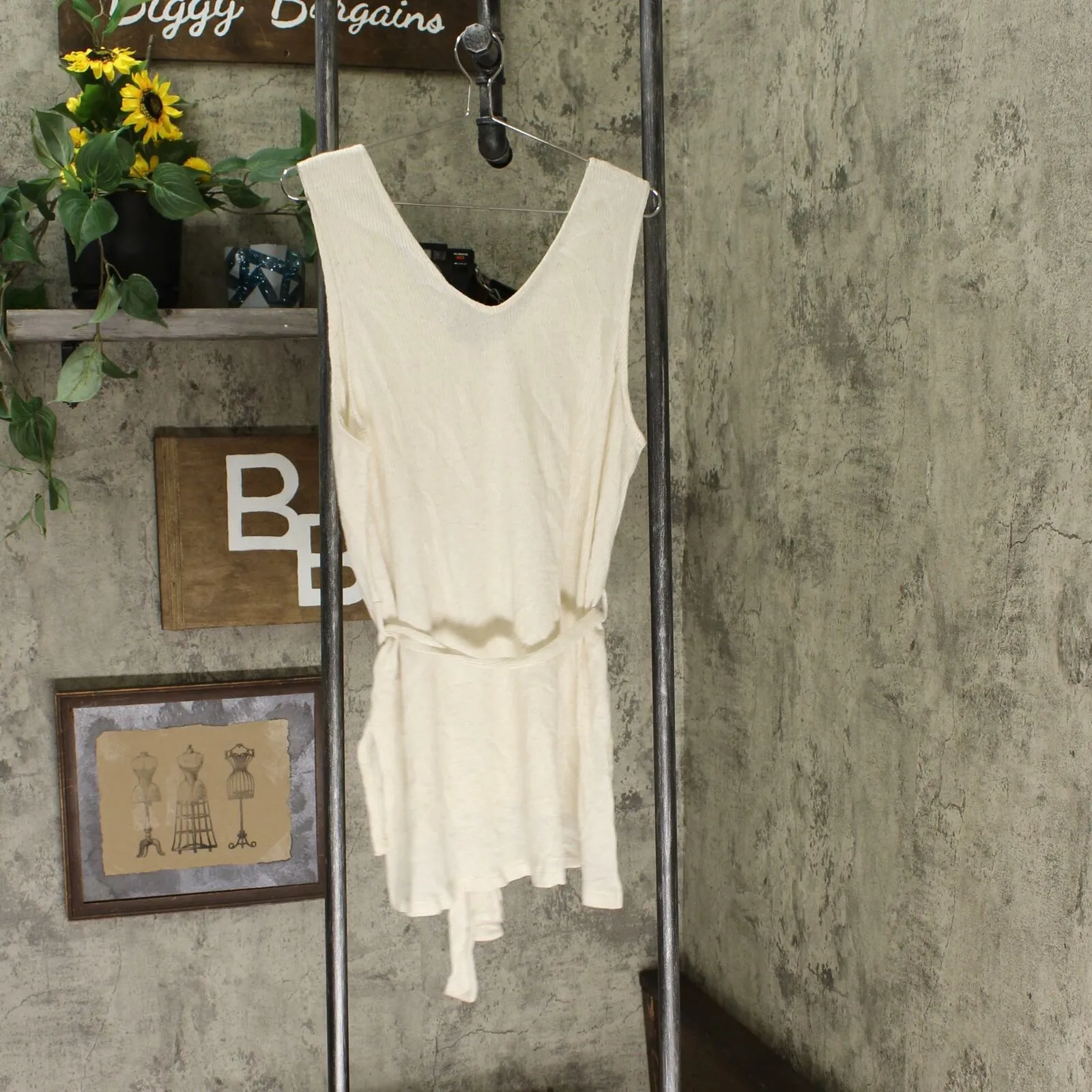 A New Day Women's Slim Fit V-Neck Ribbed Tank Top with Belt