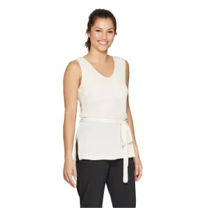 A New Day Women's Slim Fit V-Neck Ribbed Tank Top with Belt