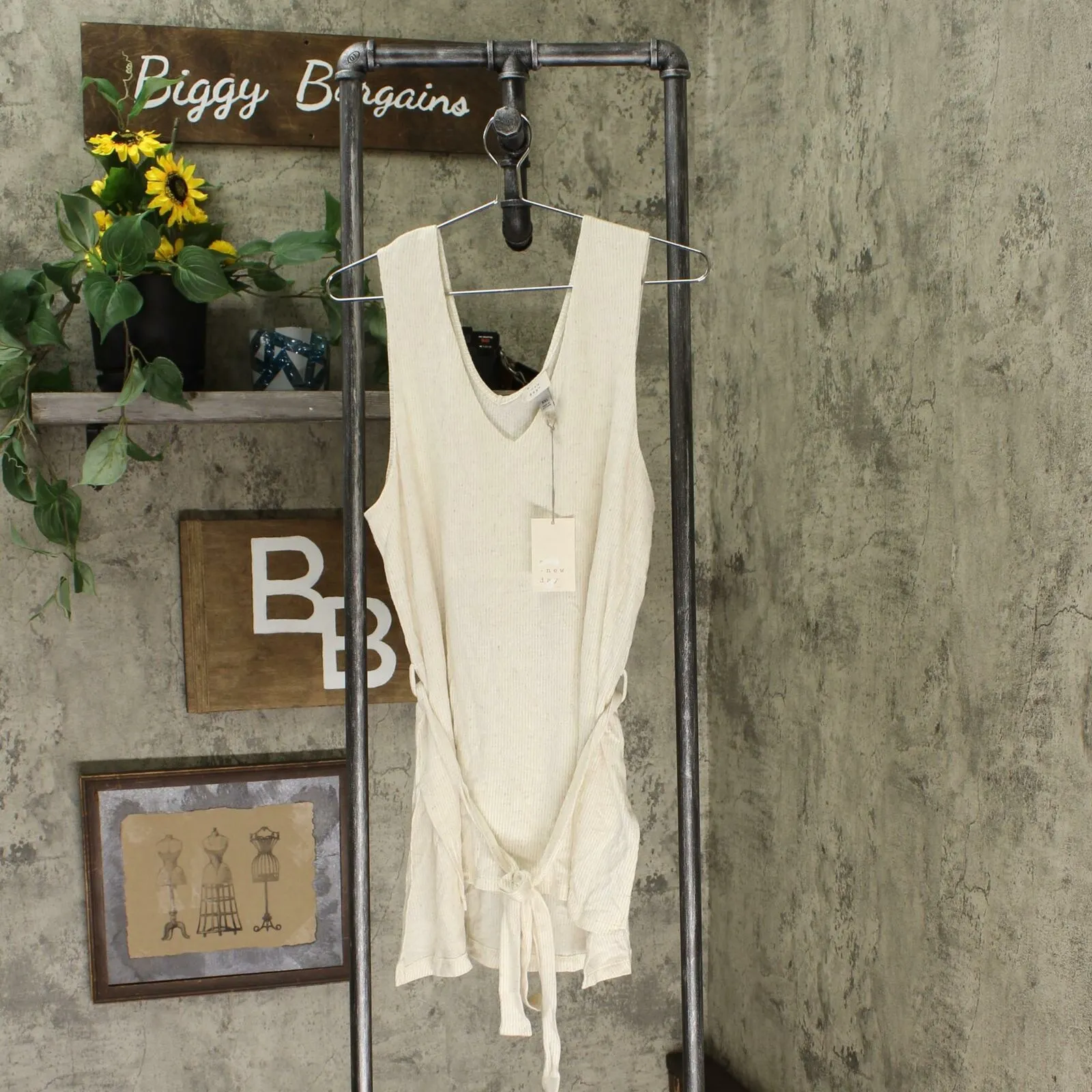 A New Day Women's Slim Fit V-Neck Ribbed Tank Top with Belt