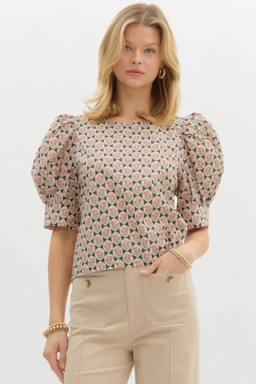 Abstract Floral Blouse