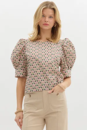 Abstract Floral Blouse