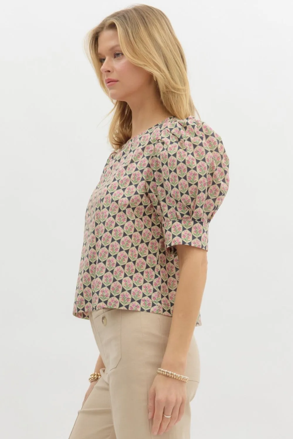 Abstract Floral Blouse