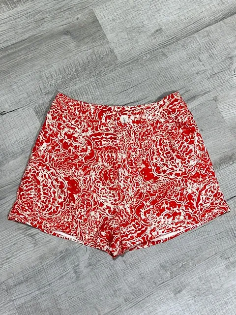 Abstract Linen Blend Shorts