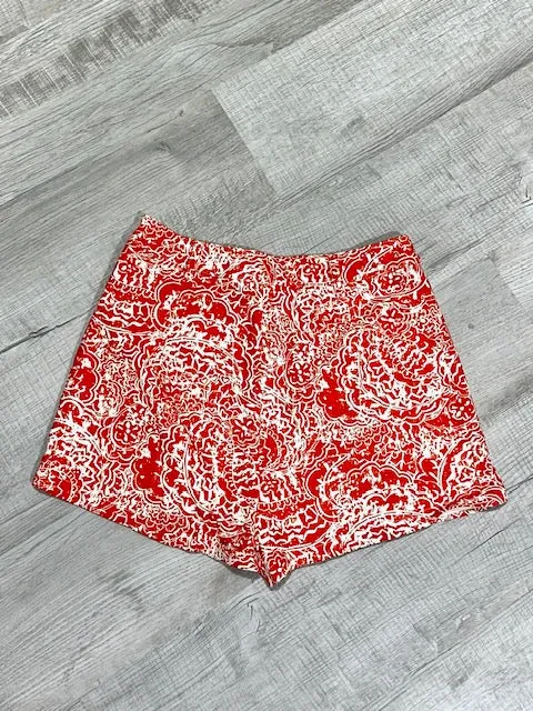 Abstract Linen Blend Shorts
