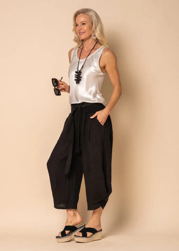 Addison Linen Pants - Black