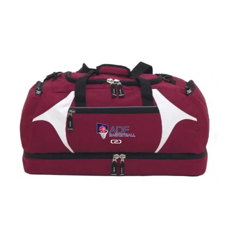 ADF Basketball Overnight Bag Maroon White