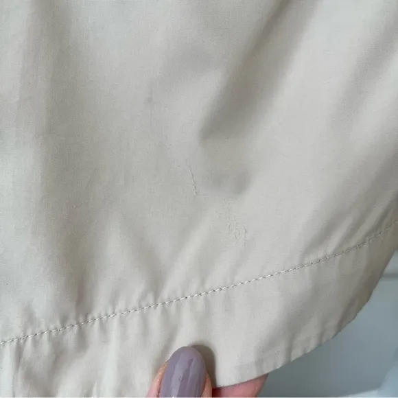 [ali ro] short sleeve cinch waist hooded rain jacket khaki
