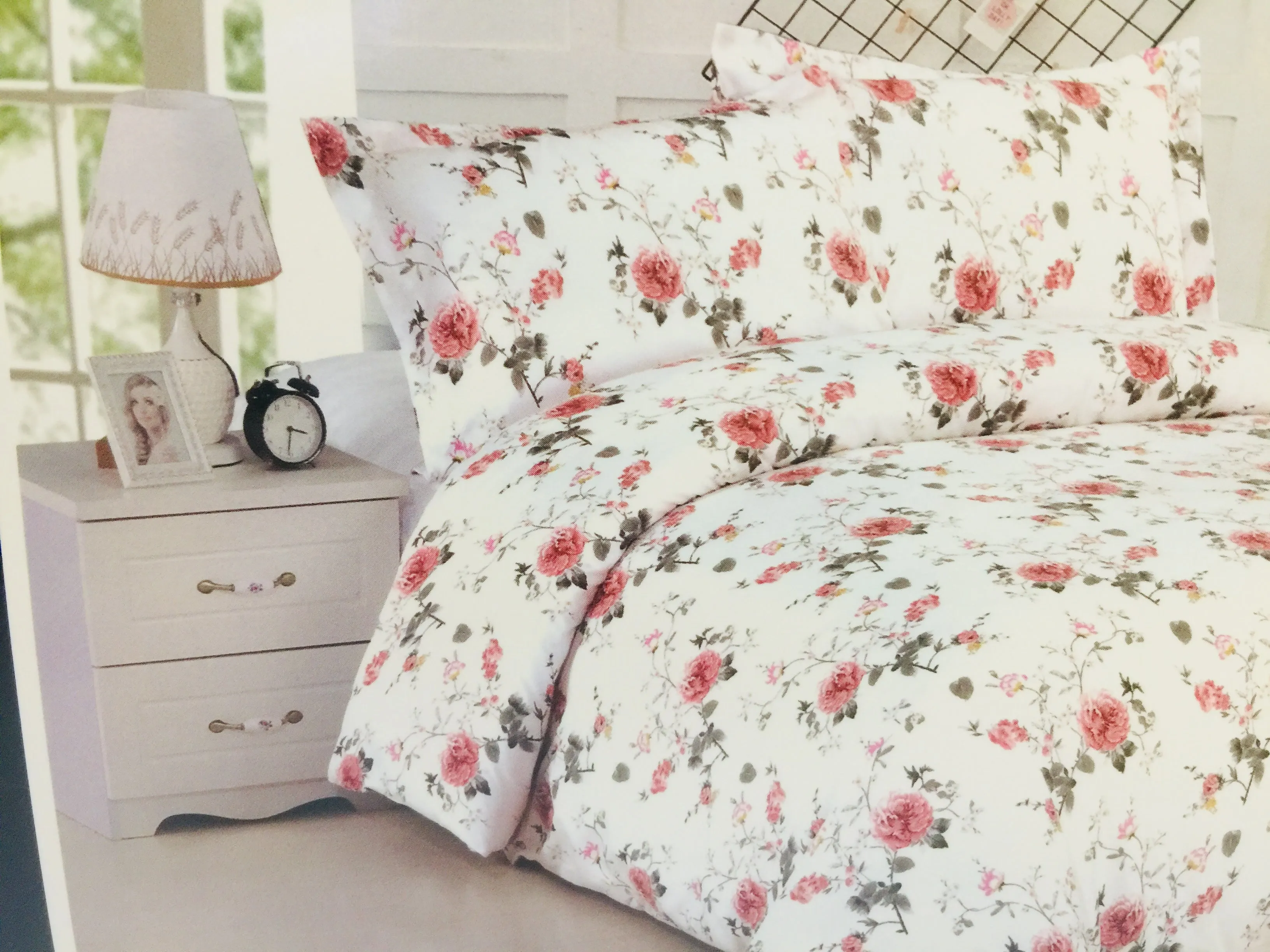 Aloe Vera Bamboo Comfort Plus 3 piece Reversible Duvet Cover Set, Floral, King!