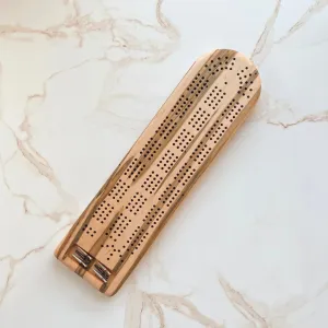 Ambrosia Maple Cribbage Board with Magnetic Peg Tray
