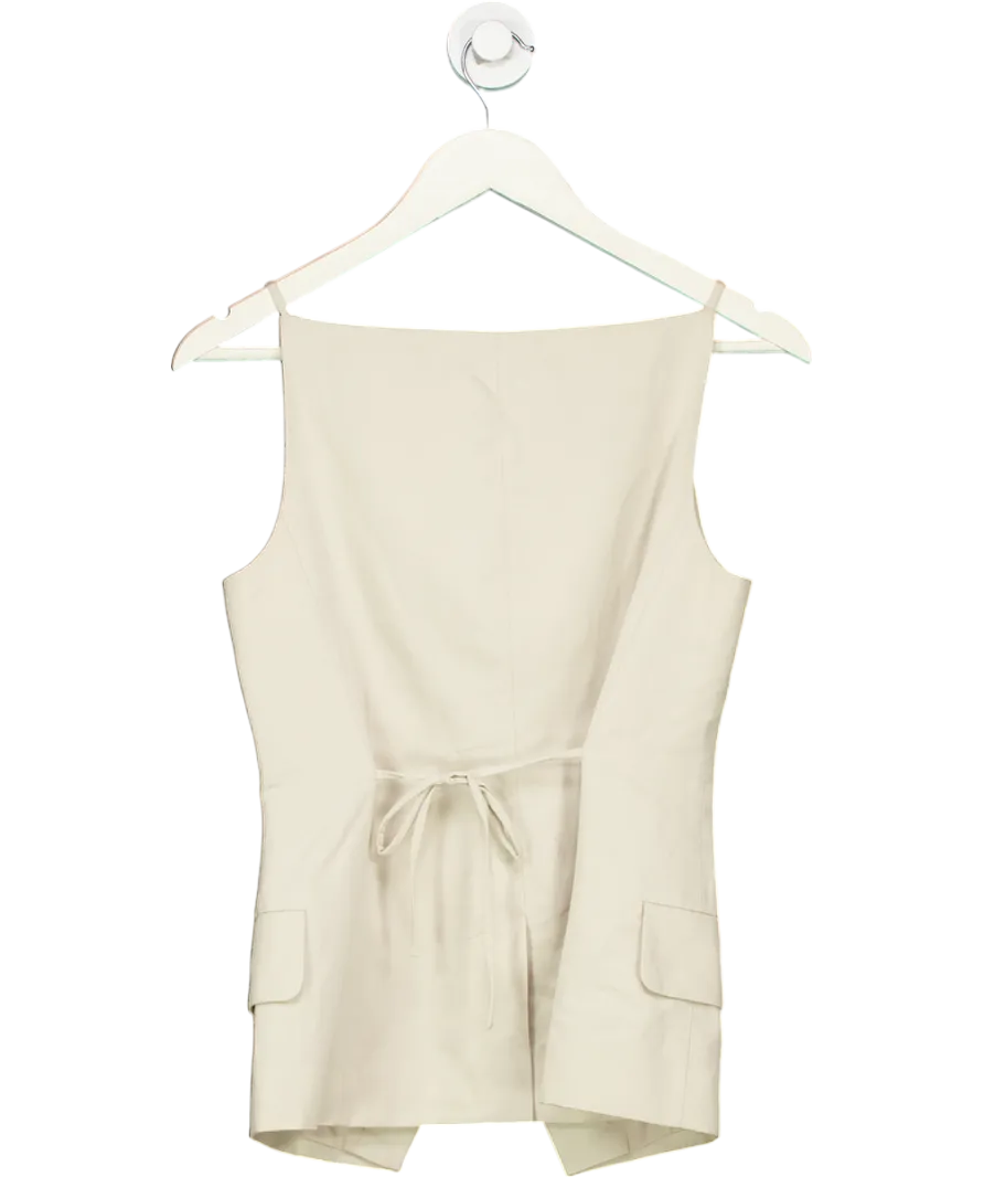 & Other Stories Beige Tailored Strappy Waistcoat UK 6