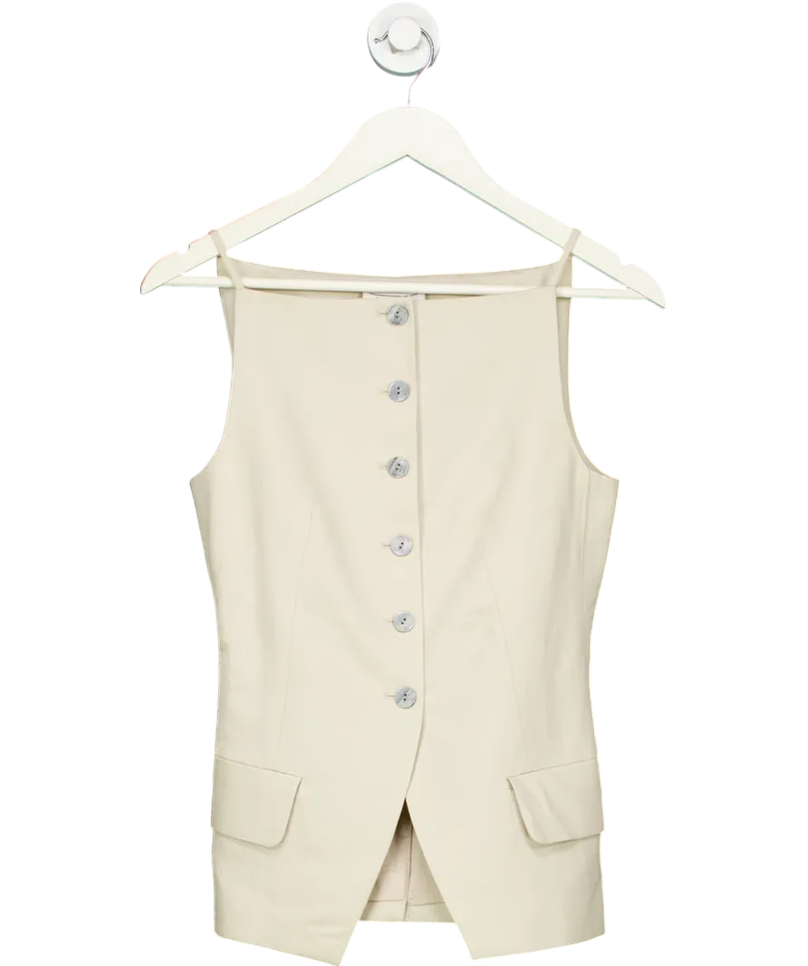 & Other Stories Beige Tailored Strappy Waistcoat UK 6