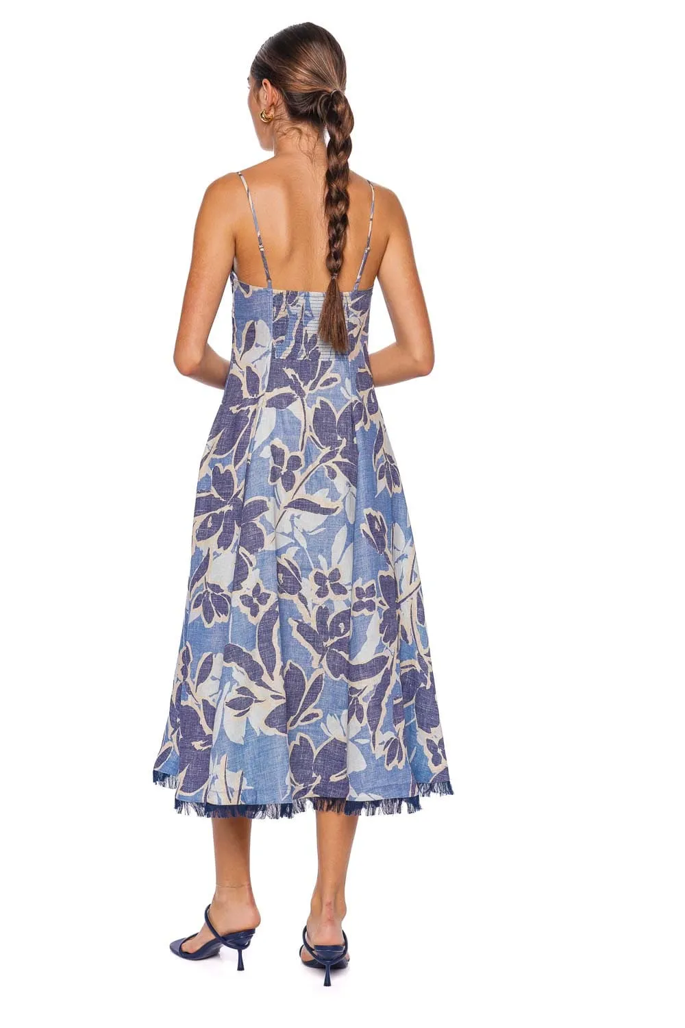 Analise Bustier Linen Midi Dress