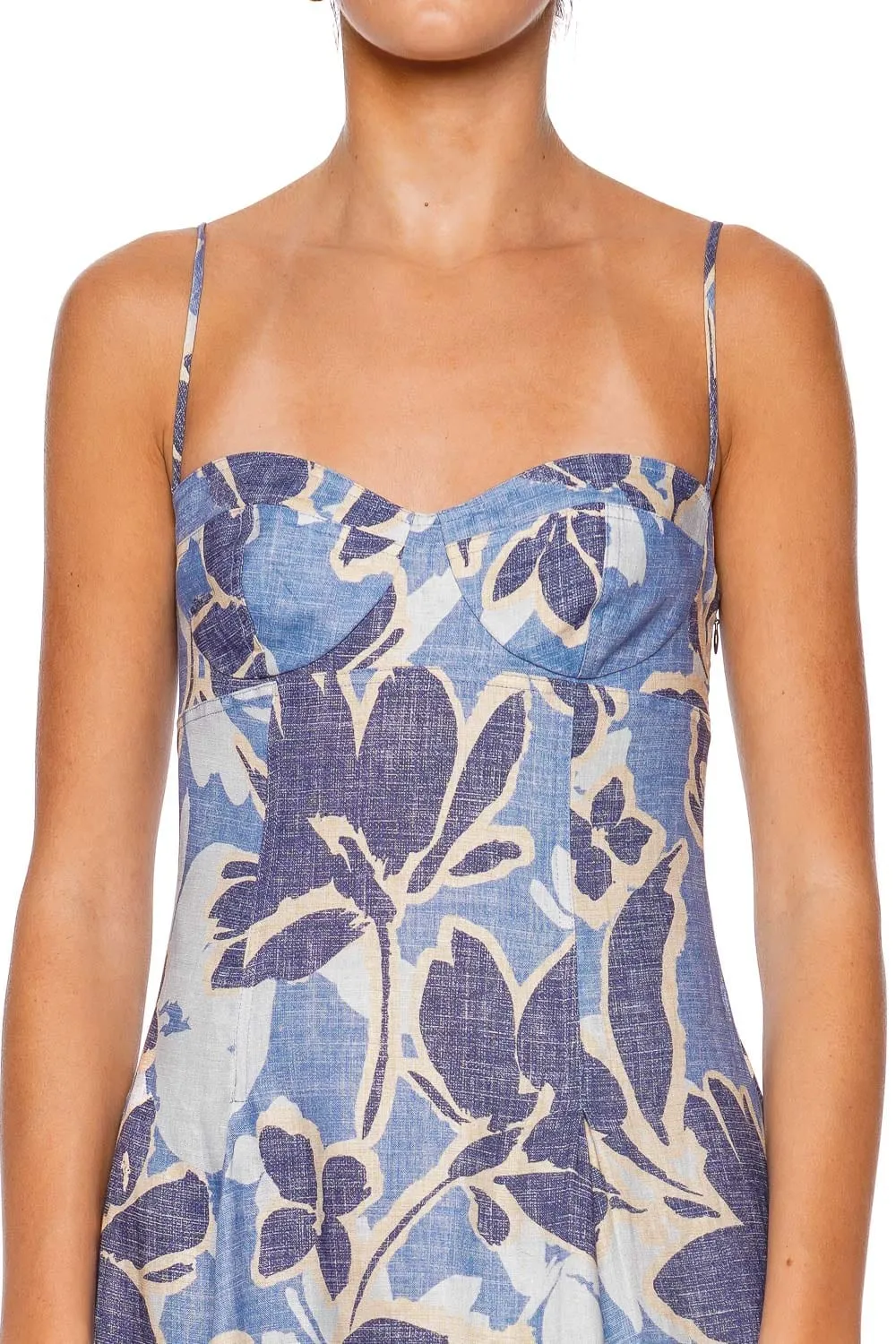 Analise Bustier Linen Midi Dress