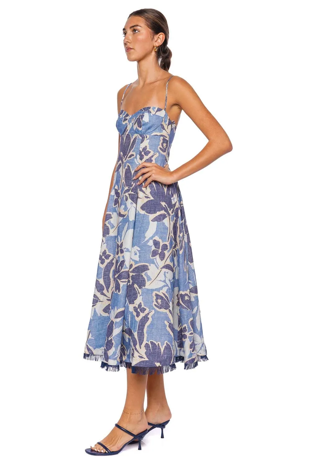 Analise Bustier Linen Midi Dress