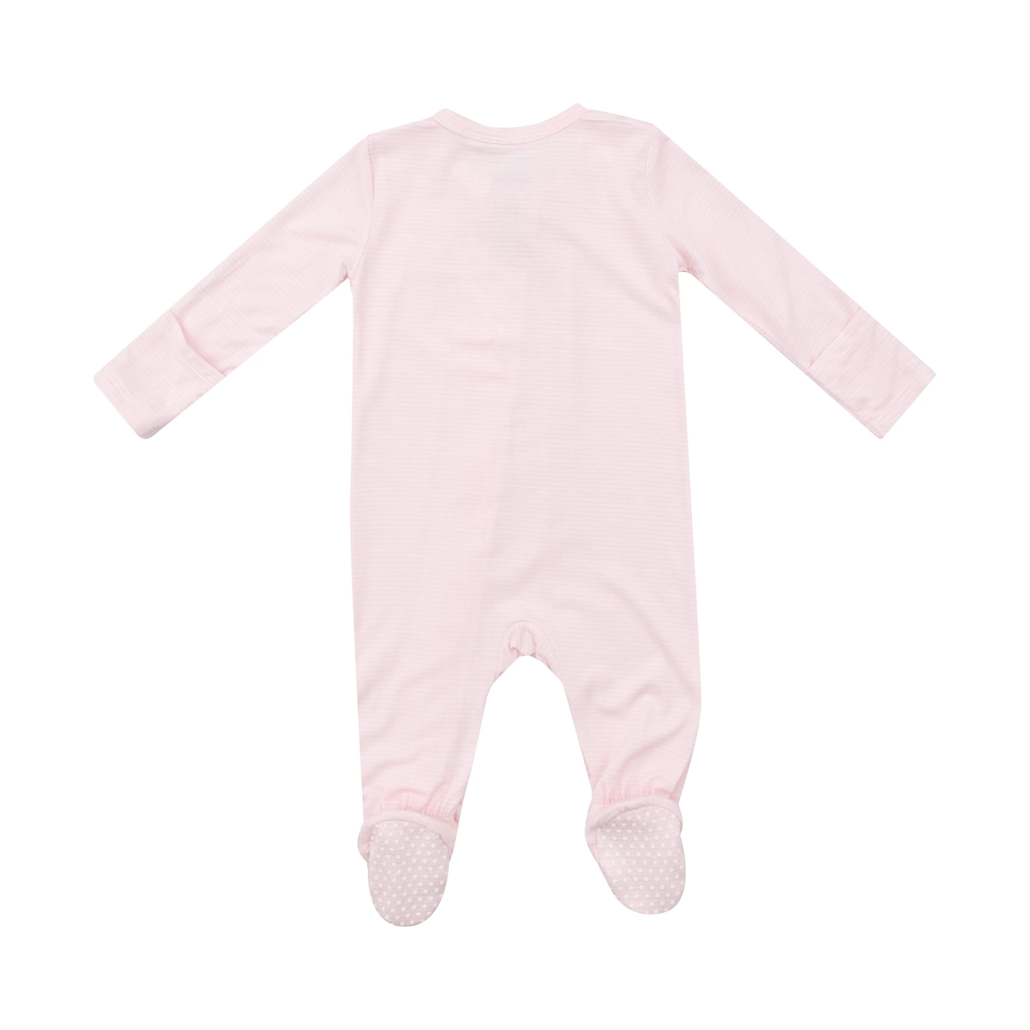 Angel Dear || Light Pink Stripe 2 Way Zipper Footie