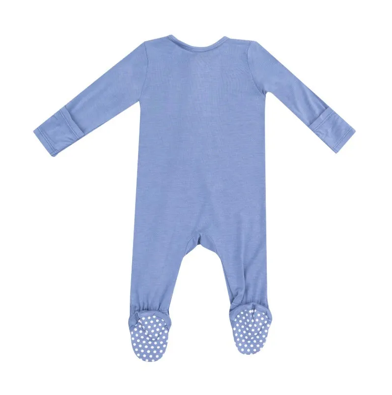 Angel Dear || Solid Country Blue 2 Way Zipper Footie