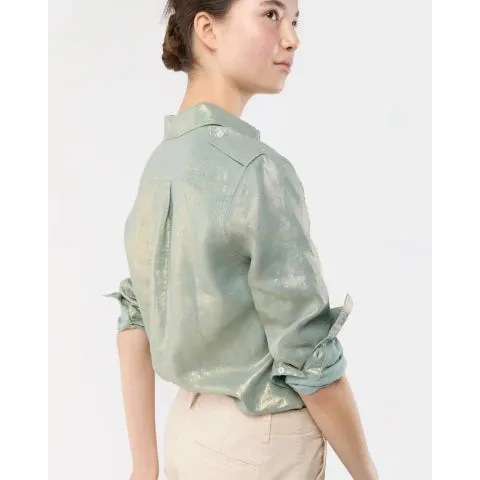 Ann Mashburn Foil-Printed Safari Shirt