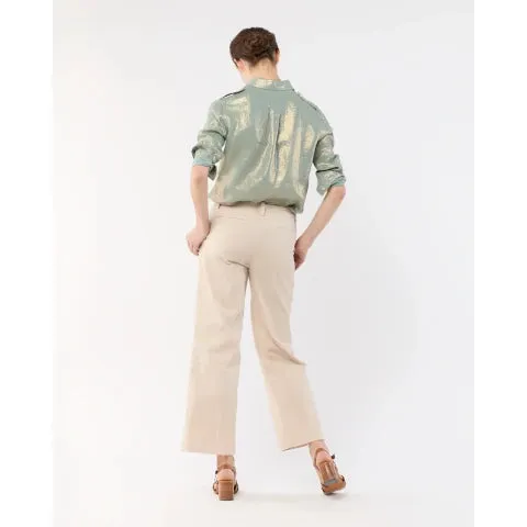 Ann Mashburn Foil-Printed Safari Shirt