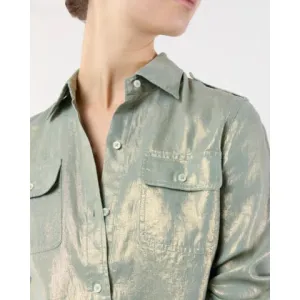 Ann Mashburn Foil-Printed Safari Shirt