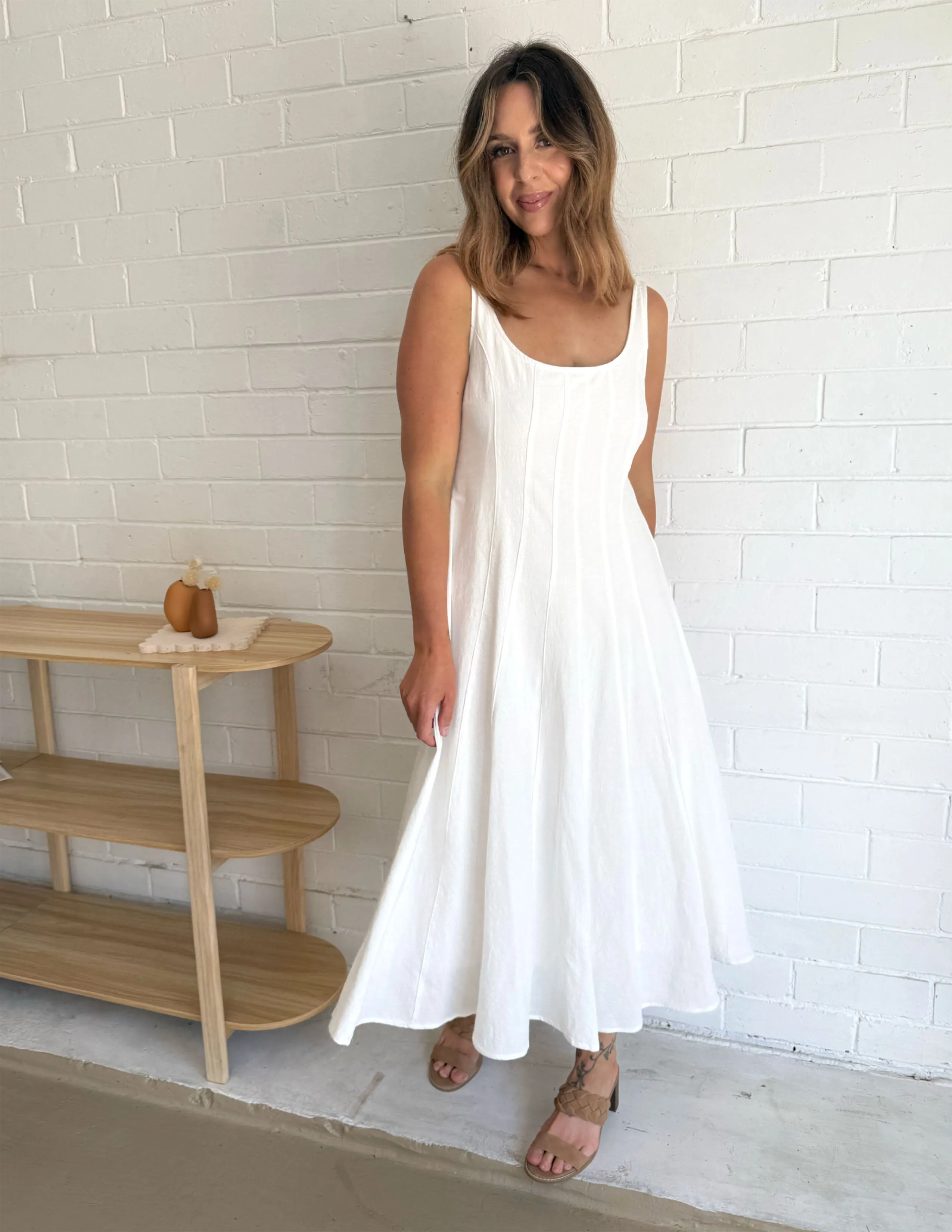 Annabelle Linen Dress - White