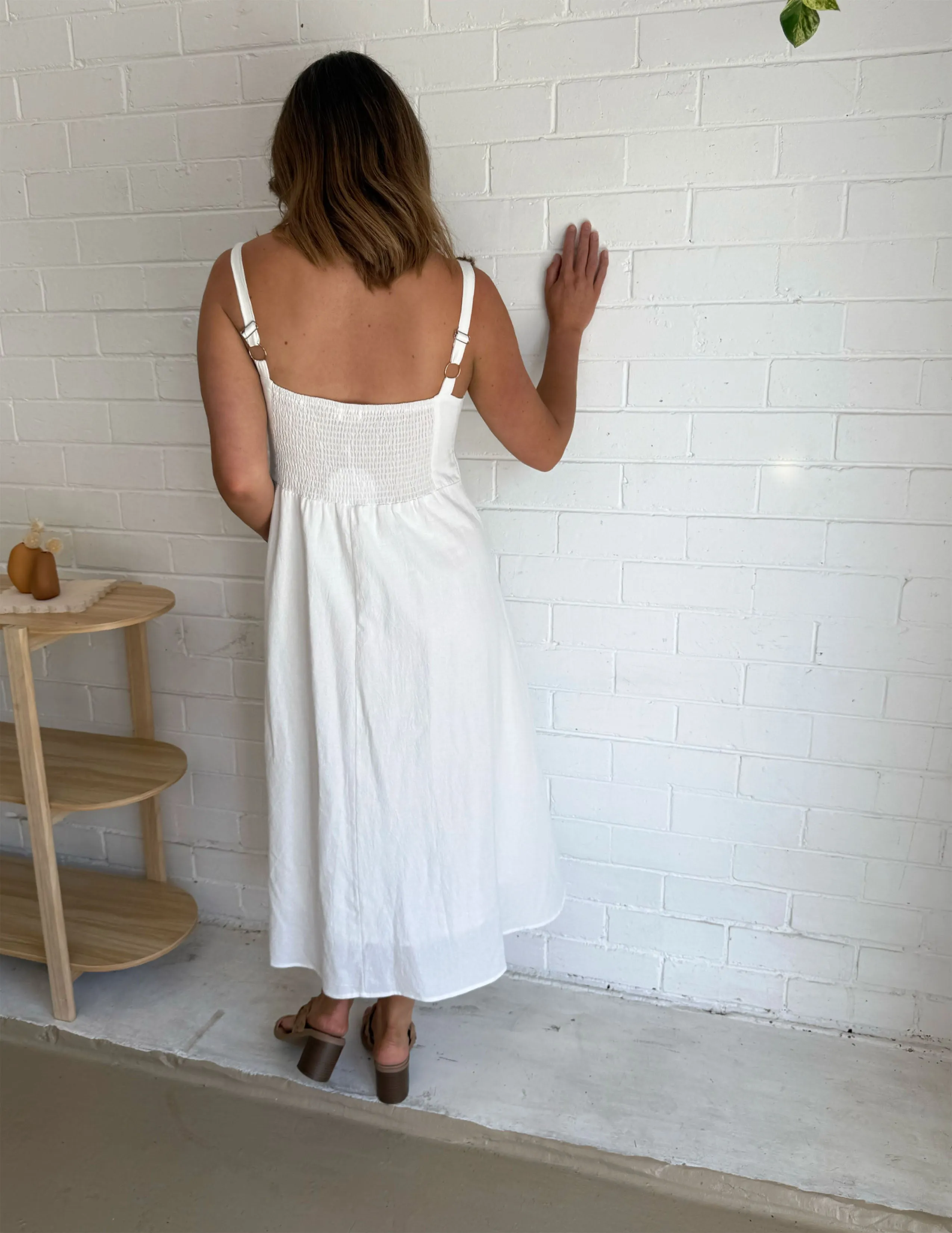 Annabelle Linen Dress - White