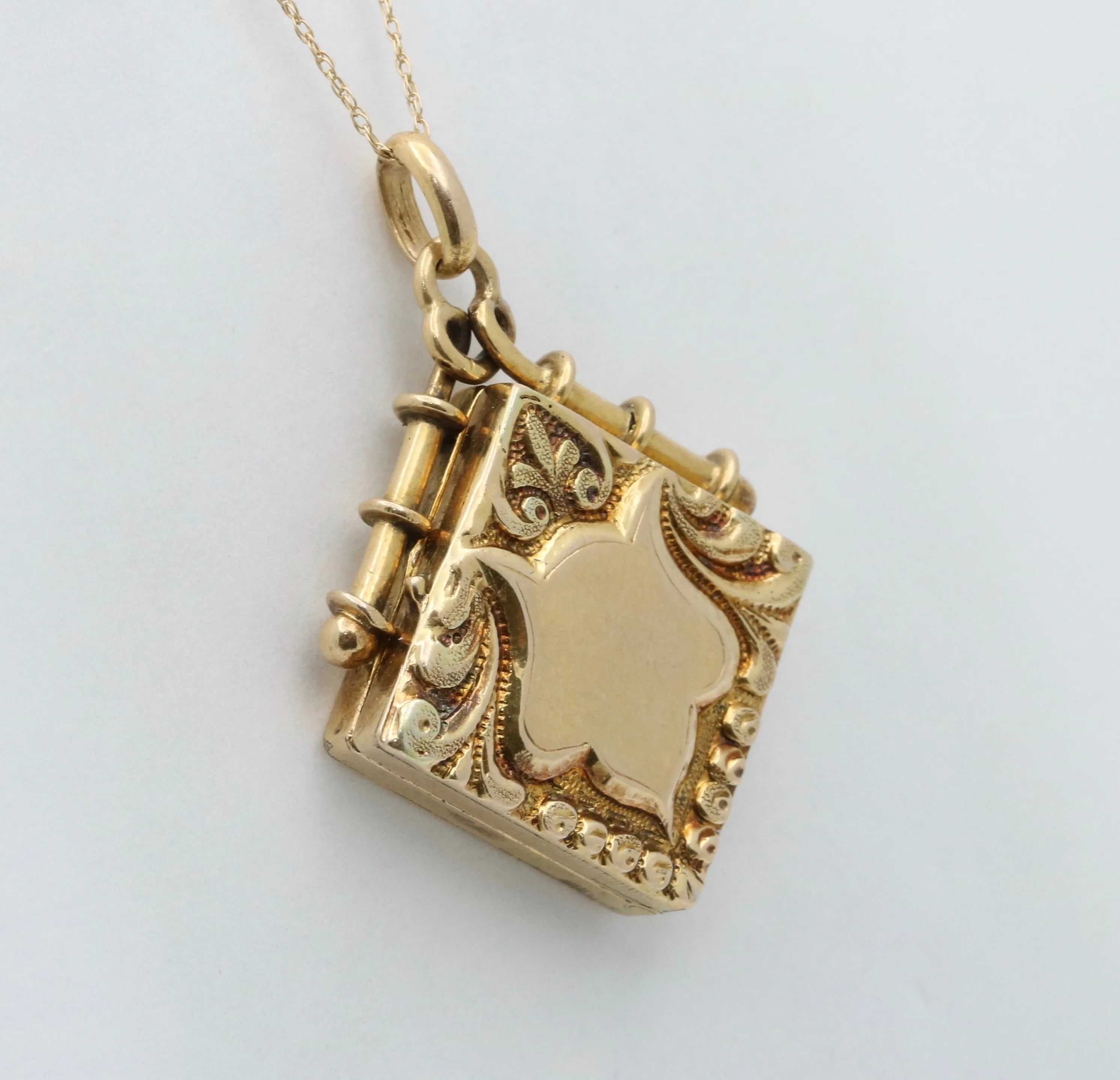 Antique 10K Gold Shield Locket Pendant
