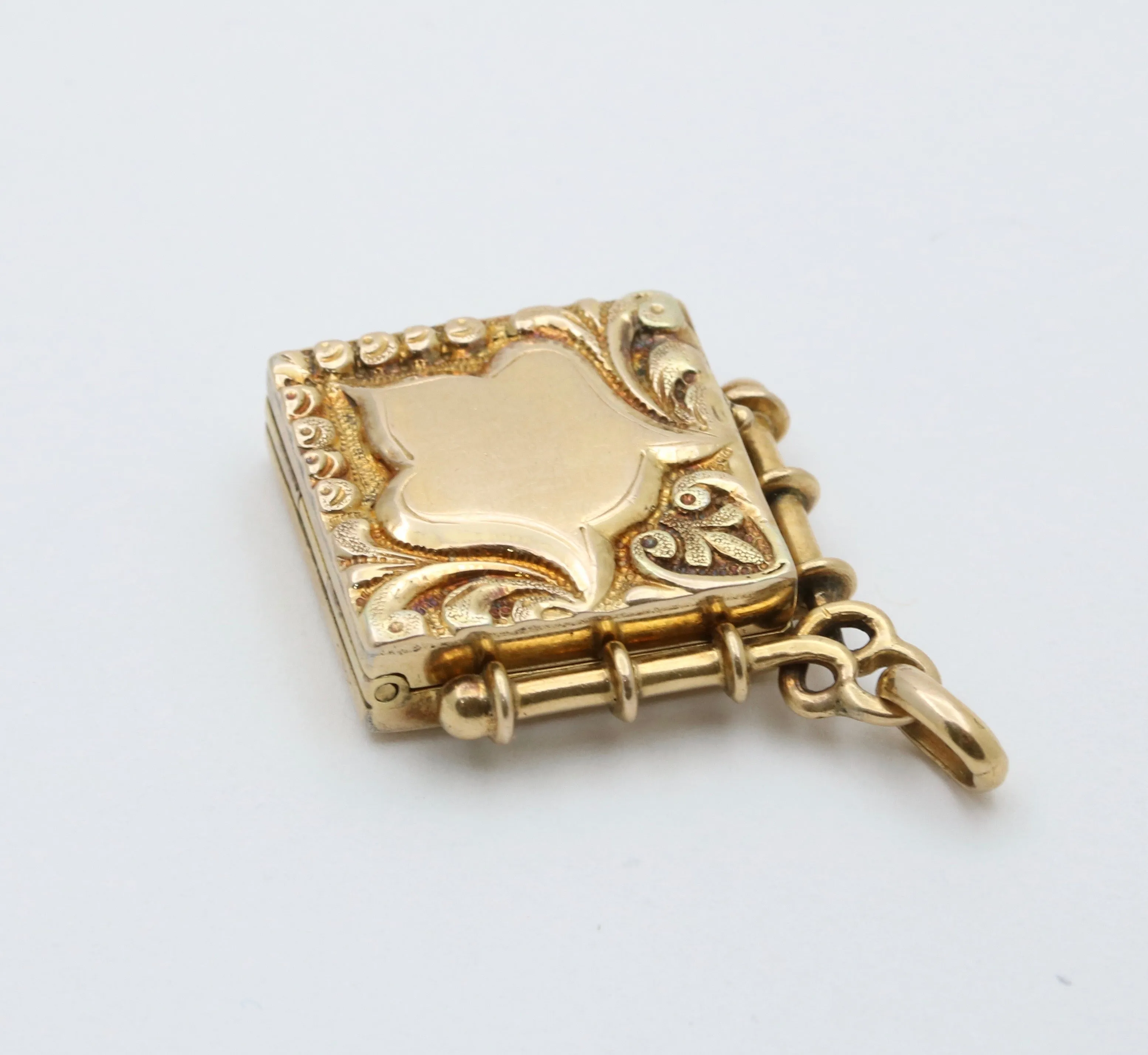 Antique 10K Gold Shield Locket Pendant