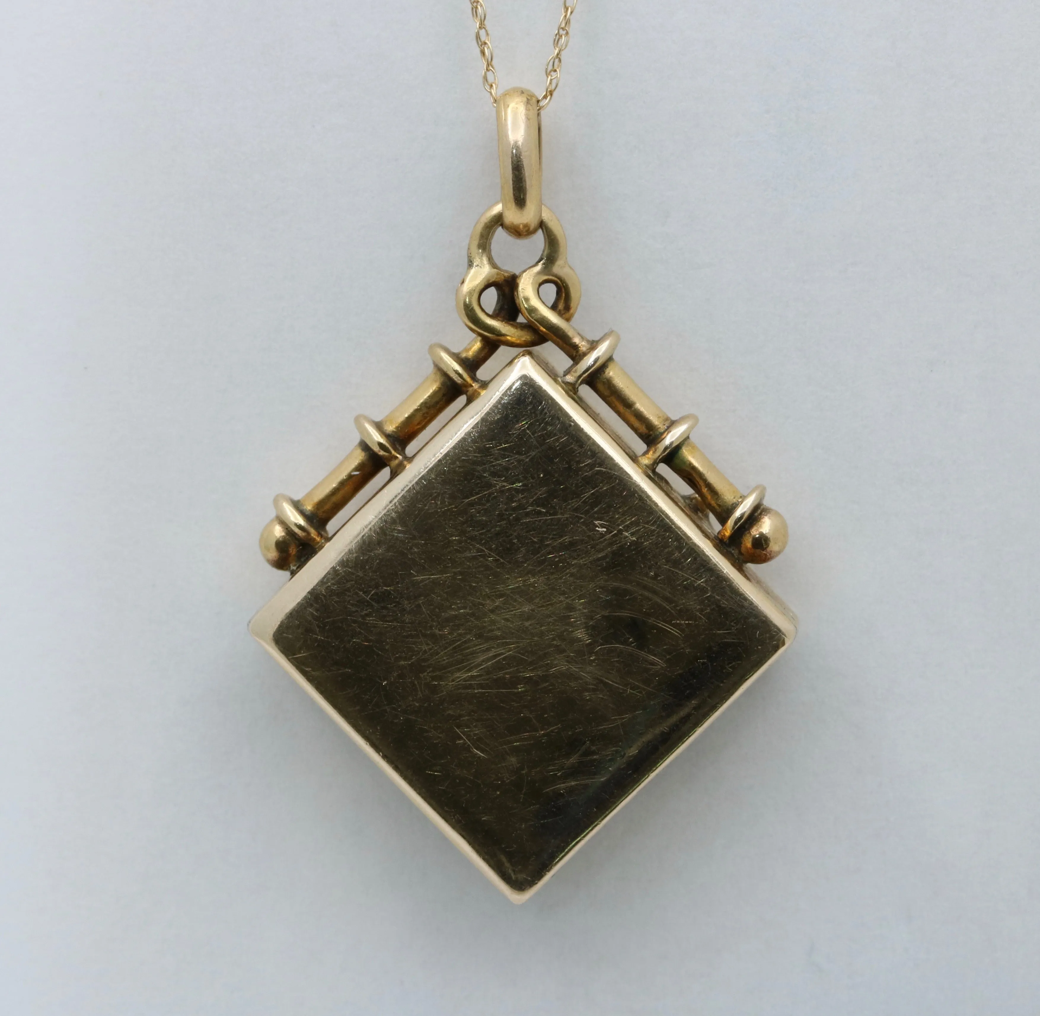 Antique 10K Gold Shield Locket Pendant