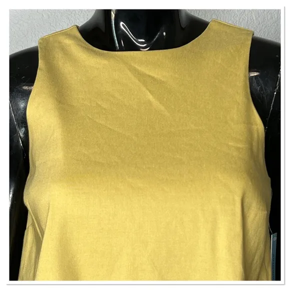 Antonio Melani Julia Dress Yellow Linen Blend Lagenlook Layered-Look Size 2 NWT
