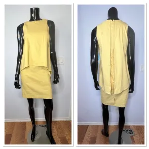 Antonio Melani Julia Dress Yellow Linen Blend Lagenlook Layered-Look Size 2 NWT