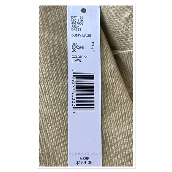 Antonio Melani Julia Dress Yellow Linen Blend Lagenlook Layered-Look Size 2 NWT