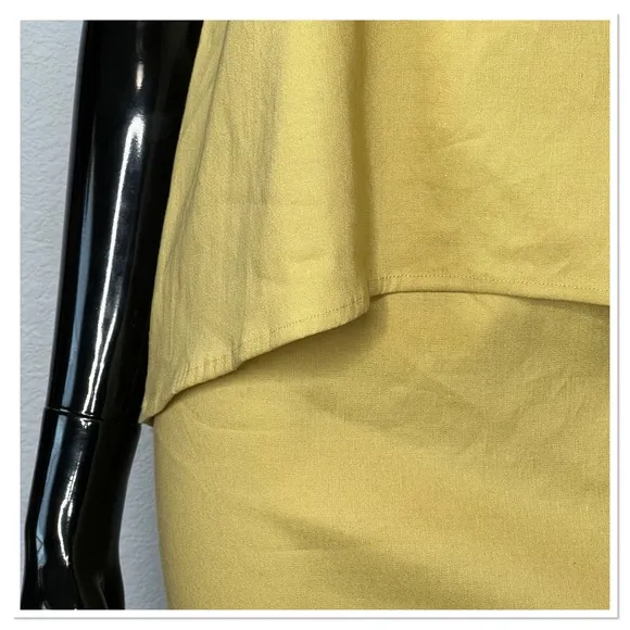 Antonio Melani Julia Dress Yellow Linen Blend Lagenlook Layered-Look Size 2 NWT