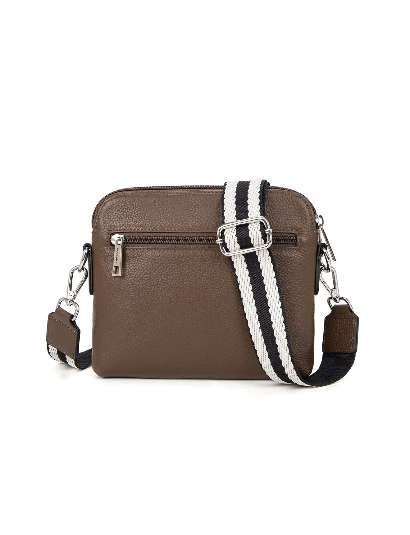 ASHLEY LEATHER BAG WEBBING STRAP- E1-0838-CINNAMON