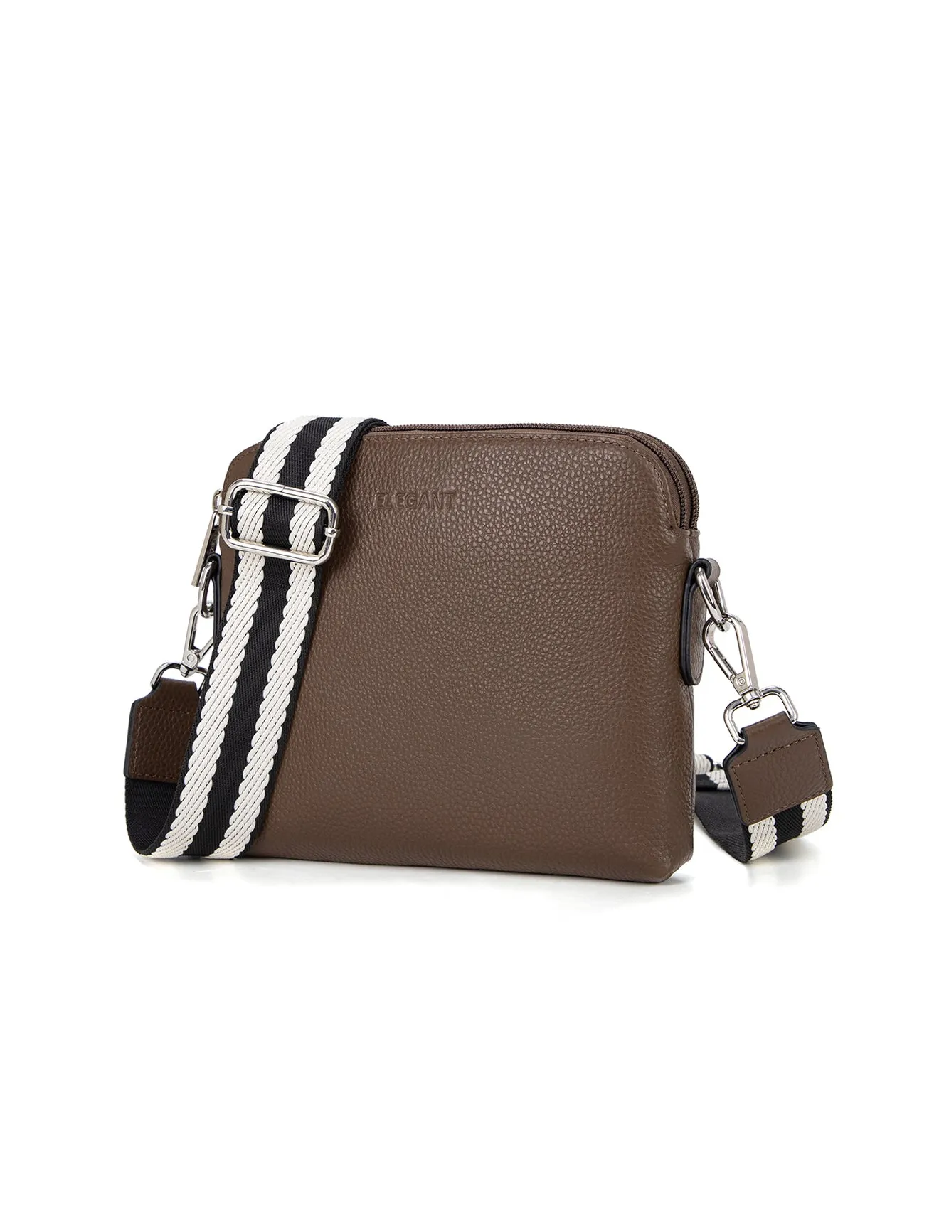 ASHLEY LEATHER BAG WEBBING STRAP- E1-0838-CINNAMON