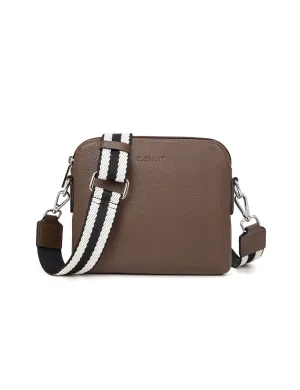 ASHLEY LEATHER BAG WEBBING STRAP- E1-0838-CINNAMON