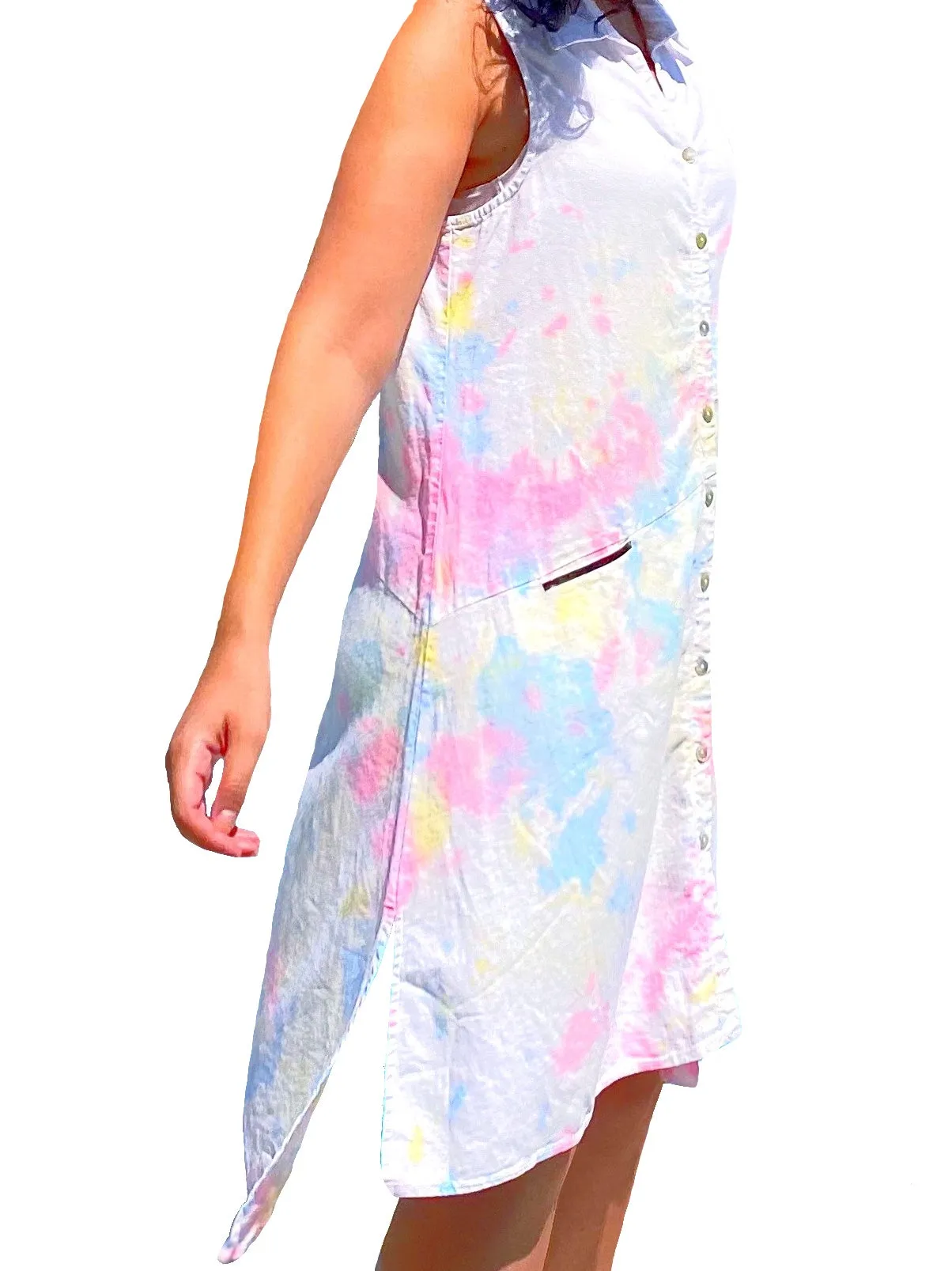 Asymmetric Linen Shirt Dress